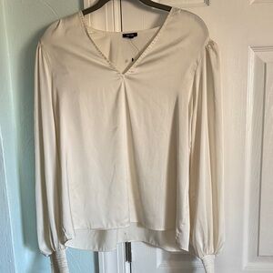 Express Cream V-Neck Blouse